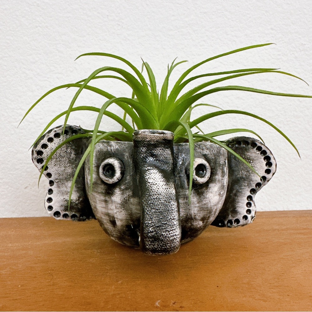 Handmade Studio Pottery Lodge Ceramic Elephant Planter